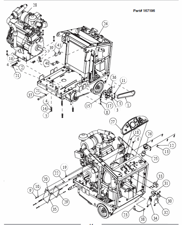 Page B Diagram and Parts List for MK-4030HY  MK Diamond Concrete Saw